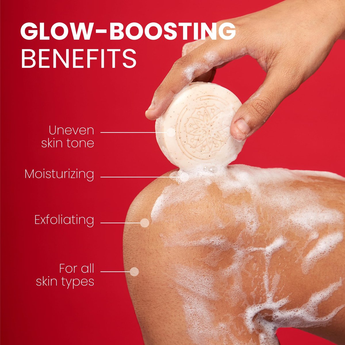 Koji White Kojic Acid Bump Eraser Body Scrub Soap for Exfoliation - Butt, Elbow, Underarm with Glutathione, Coenzyme Q10, Skin Brightening - Fade Dark Spots, Fine Lines and Wrinkles, 2.82 oz (2 Bars) Avelisse