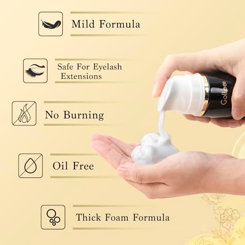 GOLLEEPRO Lash Shampoo - 100 ML Eyelash Extension Cleanser with Brush, Paraben & Sulfate Free, Safe Makeup Remover for Natural Lashes & Extensions Avelisse