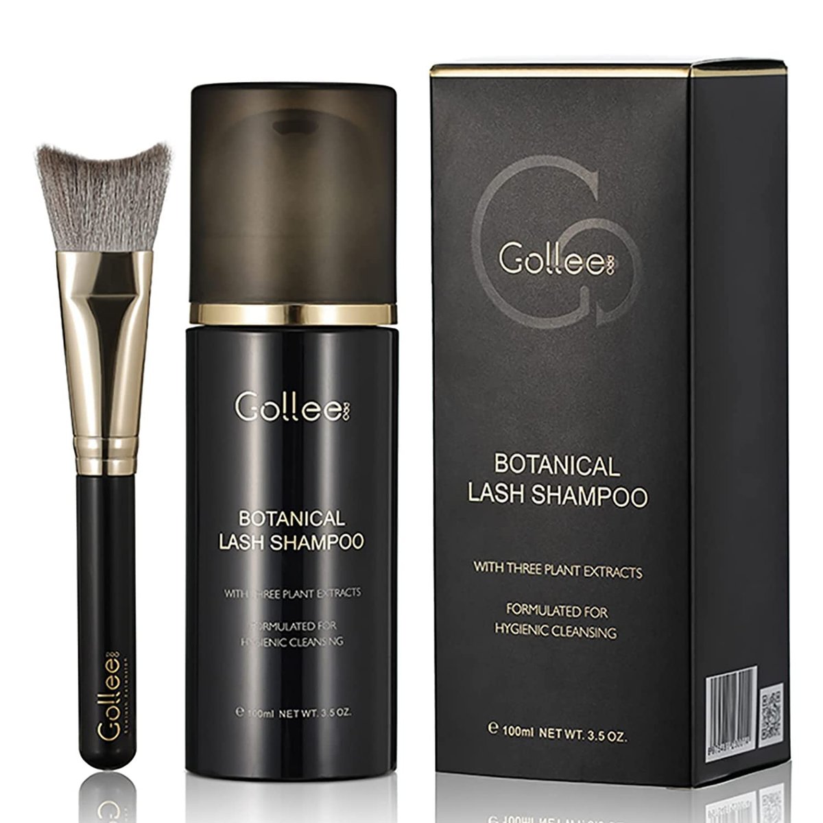 GOLLEEPRO Lash Shampoo - 100 ML Eyelash Extension Cleanser with Brush, Paraben & Sulfate Free, Safe Makeup Remover for Natural Lashes & Extensions Avelisse