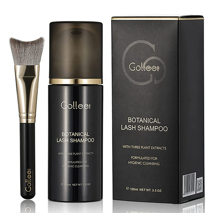 GOLLEEPRO Lash Shampoo - 100 ML Eyelash Extension Cleanser with Brush, Paraben & Sulfate Free, Safe Makeup Remover for Natural Lashes & Extensions Avelisse
