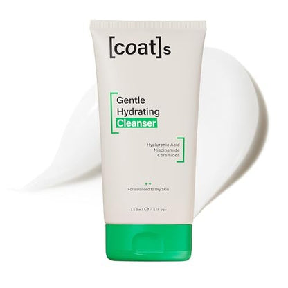 COATS Gentle Hydrating Cleanser – Moisturizing Face Wash with Hyaluronic Acid, Fragrance-Free & Vegan for Combo to Dry Skin (5 oz) Avelisse