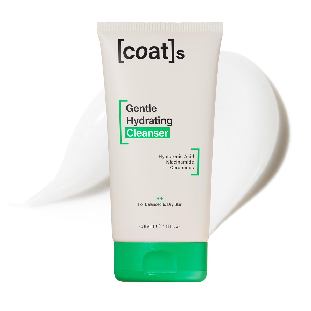 COATS Gentle Hydrating Cleanser – Moisturizing Face Wash with Hyaluronic Acid, Fragrance-Free & Vegan for Combo to Dry Skin (5 oz) Avelisse