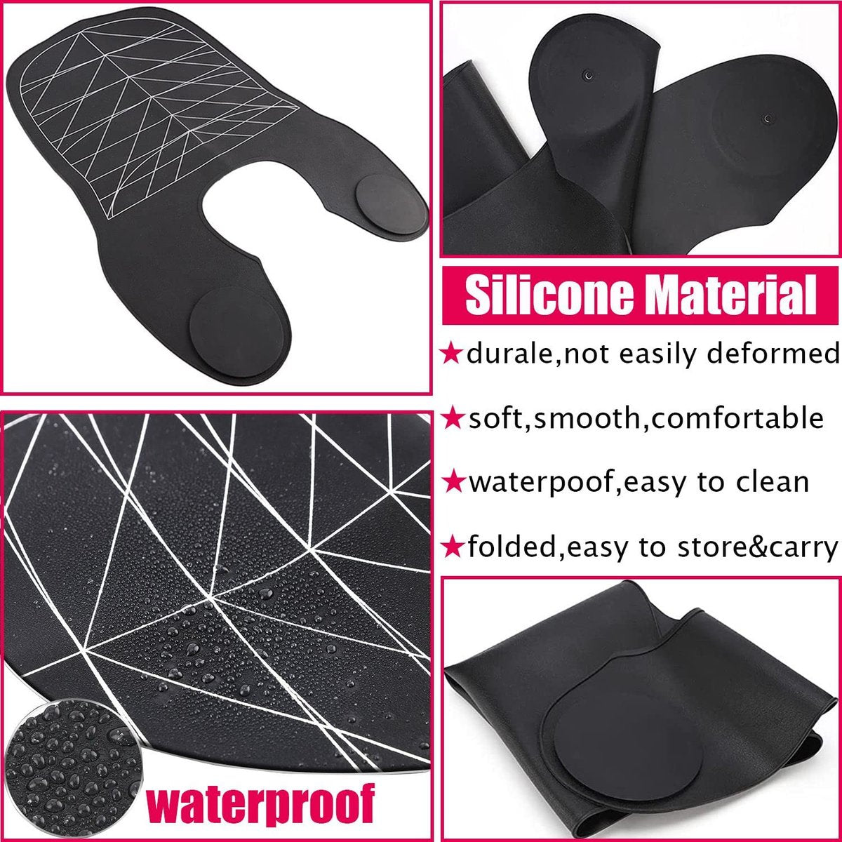 XDONEF Silicone Hair Cutting Guide Collar – Waterproof Weighted Neck Wrap for Salon & Home Use (White, Large 21.5x16.5in) Avelisse