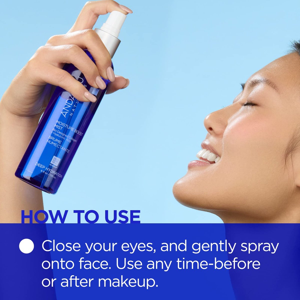 Andalou Naturals Moisture Boost Face Mist with Hyaluronic Acid & Collagen – Hydrating Facial Spray for Dry & Dehydrated Skin, 6 fl oz Avelisse
