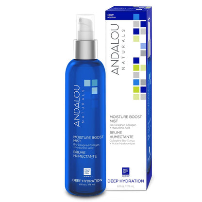 Andalou Naturals Moisture Boost Face Mist with Hyaluronic Acid & Collagen – Hydrating Facial Spray for Dry & Dehydrated Skin, 6 fl oz Avelisse