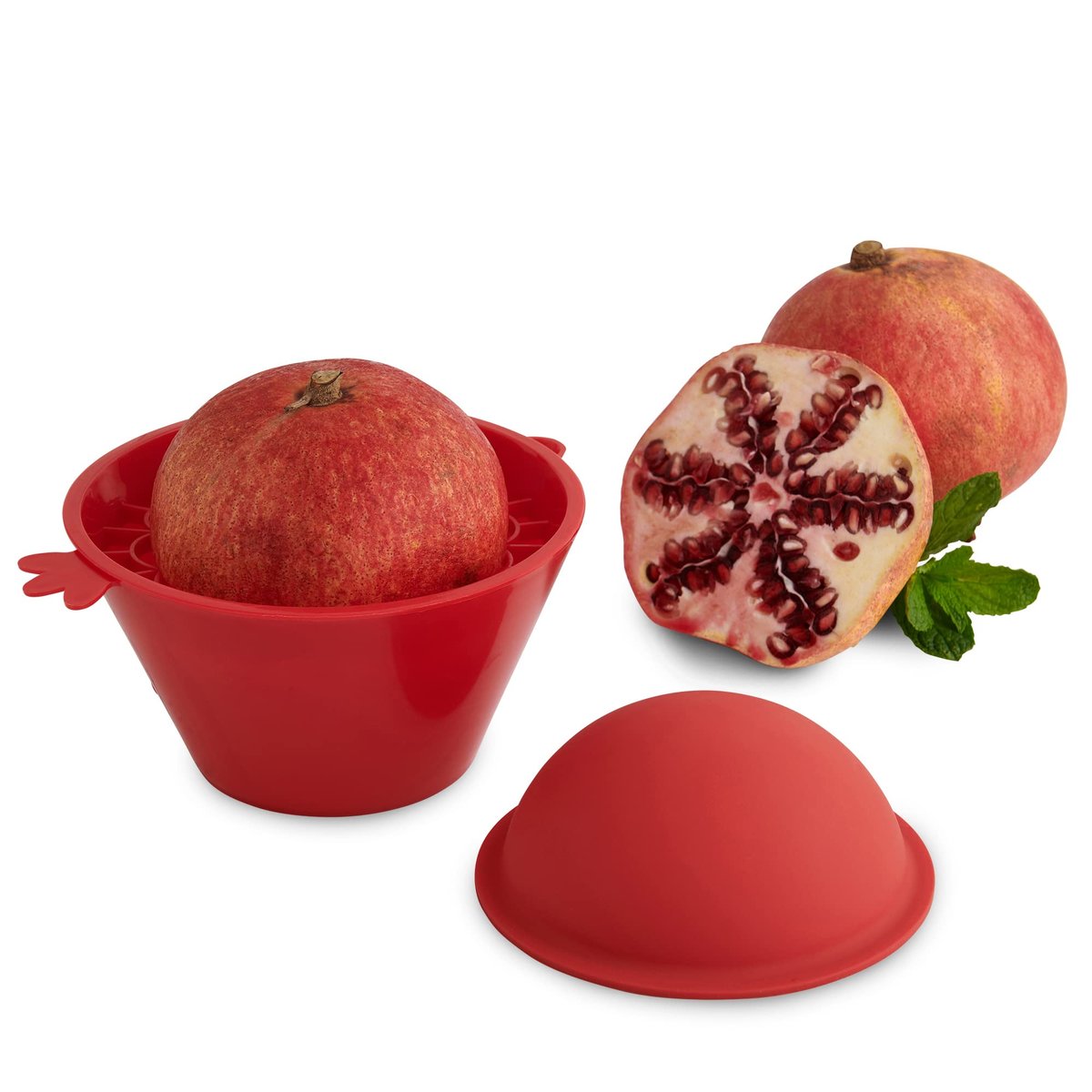 HIC Kitchen Pomegranate Seed Remover 3-Piece Set - BPA-Free Plastic & Silicone, Fast & Mess-Free Deseeding - görsel 1