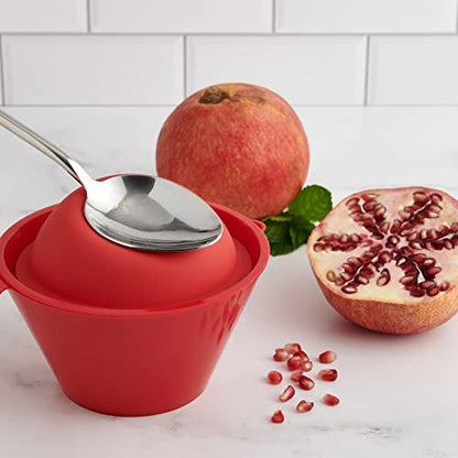 HIC Kitchen Pomegranate Seed Remover 3-Piece Set - BPA-Free Plastic & Silicone, Fast & Mess-Free Deseeding