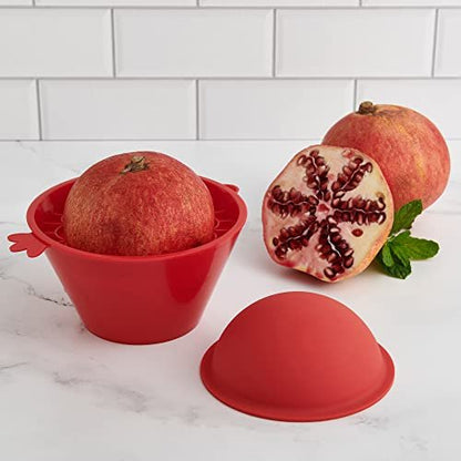 HIC Kitchen Pomegranate Seed Remover 3-Piece Set - BPA-Free Plastic & Silicone, Fast & Mess-Free Deseeding