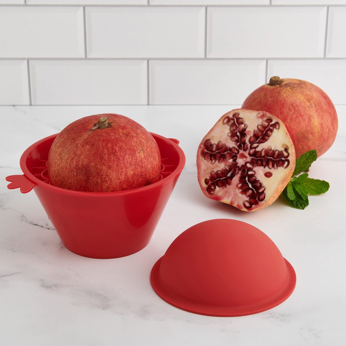 HIC Kitchen Pomegranate Seed Remover 3-Piece Set - BPA-Free Plastic & Silicone, Fast & Mess-Free Deseeding - görsel 5
