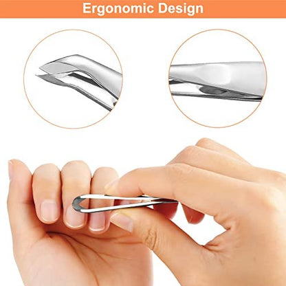 THRAU Mini Cuticle Trimmer for Manicure & Pedicure – Stainless Steel Cuticle Nipper with Precise Pointed Tip