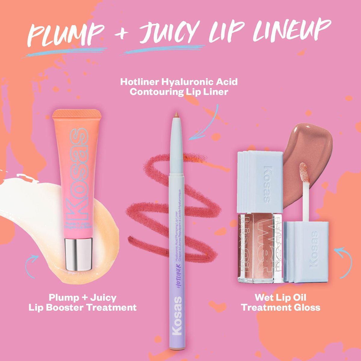 Kosas Plump and Juicy Lip Collagen Booster – Clear Lip Plumping Treatment Avelisse