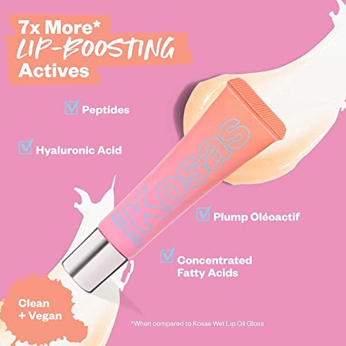 Kosas Plump and Juicy Lip Collagen Booster – Clear Lip Plumping Treatment Avelisse