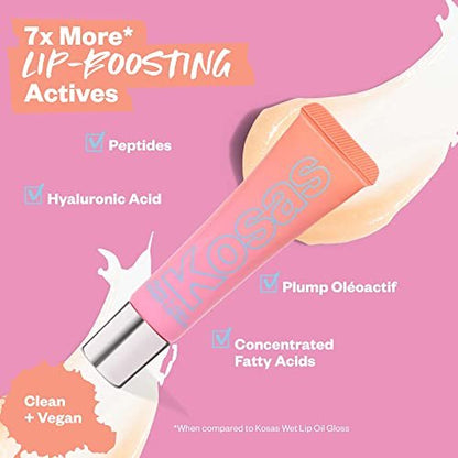 Kosas Plump and Juicy Lip Collagen Booster – Clear Lip Plumping Treatment Avelisse