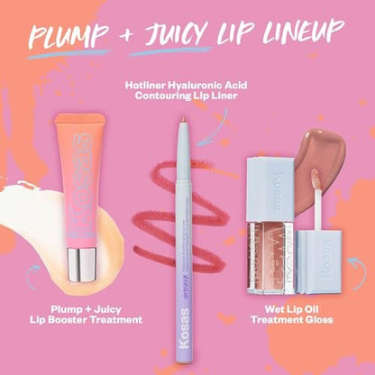 Kosas Plump and Juicy Lip Collagen Booster – Clear Lip Plumping Treatment Avelisse