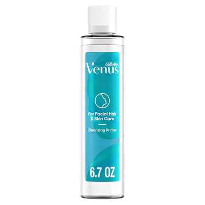 Gillette Venus Dermaplaning Prep Cleanser & Primer, 6.7 oz – Face Wash for Smooth Skin Before Eyebrow Razor, Dermaplaning Oil & Moisturizer