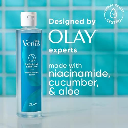 Gillette Venus Dermaplaning Prep Cleanser & Primer, 6.7 oz – Face Wash for Smooth Skin Before Eyebrow Razor, Dermaplaning Oil & Moisturizer - görsel 5