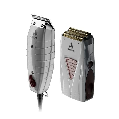 Andis 17270 Finishing Combo T-Outliner Trimmer & Pro Foil Lithium Titanium Foil Shaver - Professional Hair & Beard Trimming Kit Avelisse