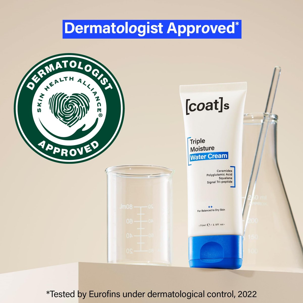 COATS Triple Moisture Water Cream – Lightweight, Oil-Free Face Moisturizer for Teens & Young Skin – 2.5 oz Avelisse