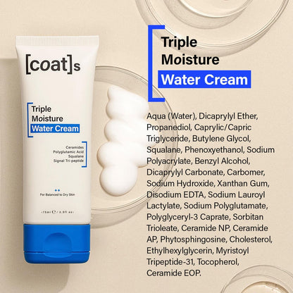 COATS Triple Moisture Water Cream – Lightweight, Oil-Free Face Moisturizer for Teens & Young Skin – 2.5 oz Avelisse