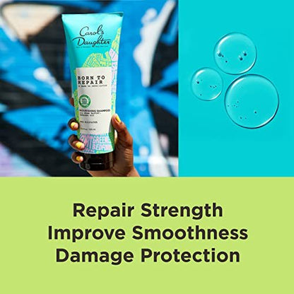 Carol's Daughter Born To Repair Nourishing Shampoo - Sulfate-Free Curly Hair Care with Shea Butter, 11 Fl Oz Avelisse