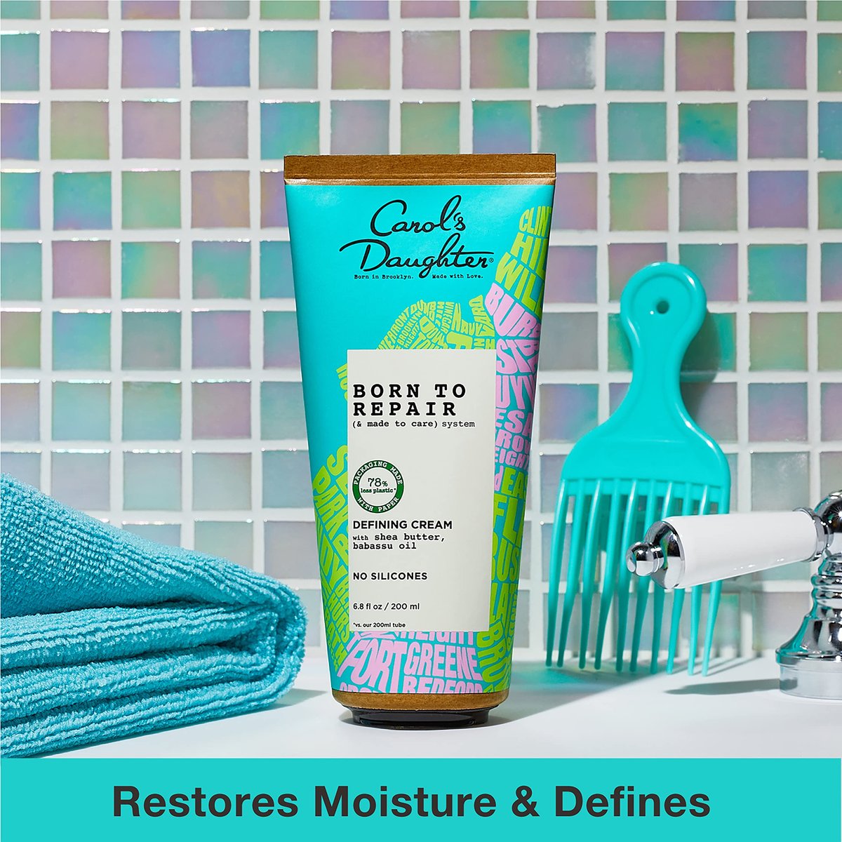 Carol's Daughter Born To Repair Leave-In Hair Cream for Curls, Moisturizing & Anti-Frizz, 6.8 Fl Oz Avelisse
