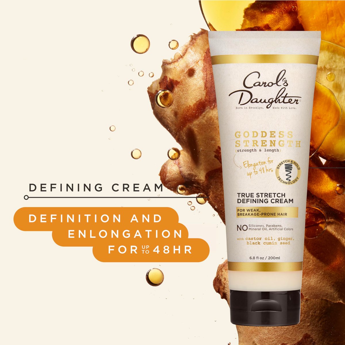 Carol's Daughter Goddess Strength True Stretch Defining Hair Cream for Waves, Coils and Curls, 6.8 oz Avelisse