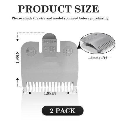 Wahl Professional Color Coded Clipper Guide Comb Attachment #1/2, 1/16", 1.5mm - 2 Pack by CHAR YONG