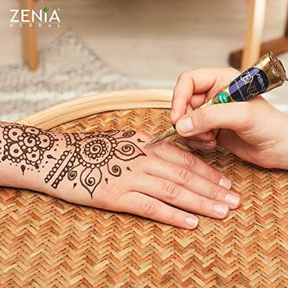 Zenia 100% Natural Temporary Tattoo Paste Cone - Reddish-Brown 25g for Indian Body Art