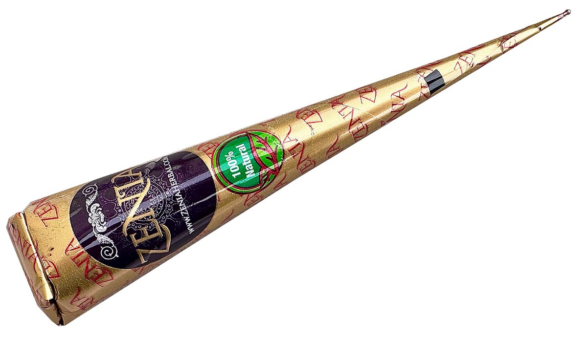 Zenia 100% Natural Temporary Tattoo Paste Cone - Reddish-Brown 25g for Indian Body Art - görsel 3