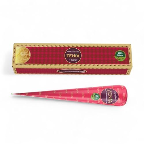 Zenia 100% Natural Temporary Tattoo Paste Cone - Reddish-Brown 25g for Indian Body Art - görsel 2