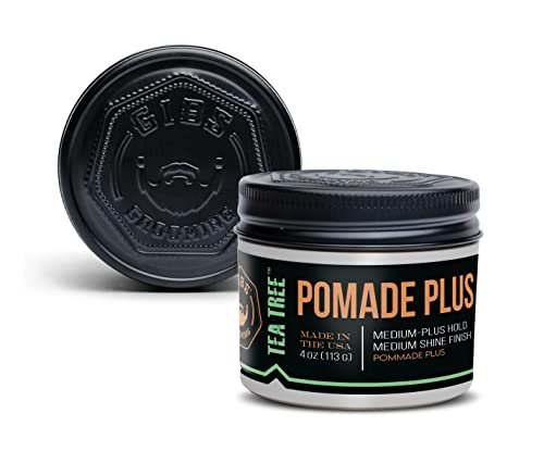 GIBS Tea Tree Pomade Plus - Medium-Plus Hold, Medium to High Shine, Clean Ingredients, Made in USA (4 oz) Avelisse
