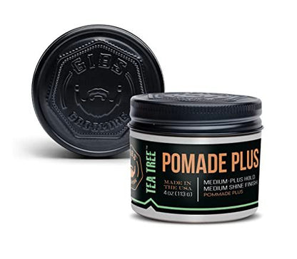 GIBS Tea Tree Pomade Plus - Medium-Plus Hold, Medium to High Shine, Clean Ingredients, Made in USA (4 oz) Avelisse