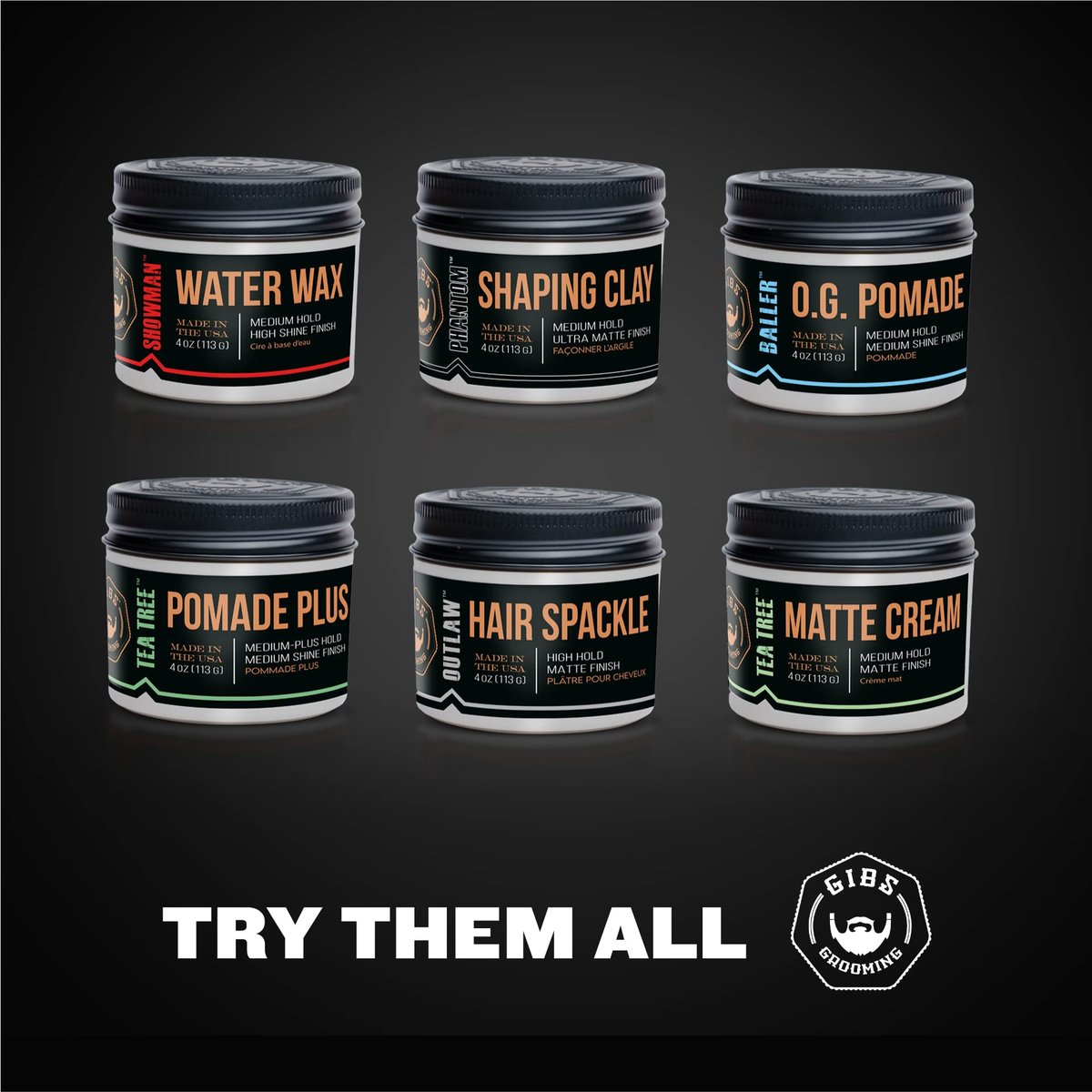 GIBS Tea Tree Pomade Plus - Medium-Plus Hold, Medium to High Shine, Clean Ingredients, Made in USA (4 oz) Avelisse