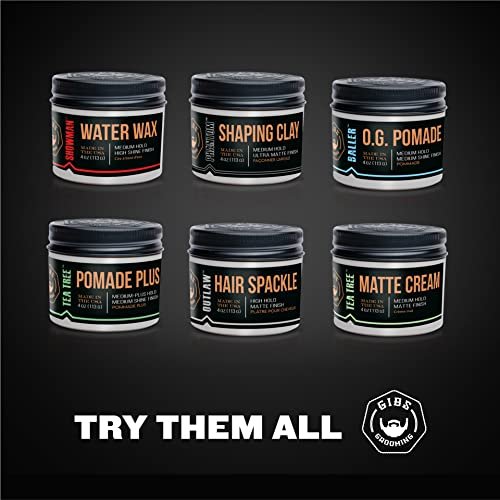 GIBS Tea Tree Pomade Plus - Medium-Plus Hold, Medium to High Shine, Clean Ingredients, Made in USA (4 oz) Avelisse