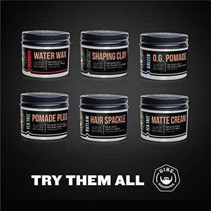 GIBS Tea Tree Pomade Plus - Medium-Plus Hold, Medium to High Shine, Clean Ingredients, Made in USA (4 oz) Avelisse