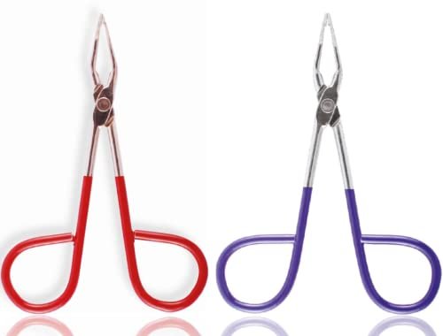 Professional Salon Tweezers 2-in-1 with Scissor Handle – Precision Eyebrow Tweezers for Men & Women, Portable Beauty Tool for Facial Hair, Ingrown Hair, Blackhead – Purple & Red - görsel 4