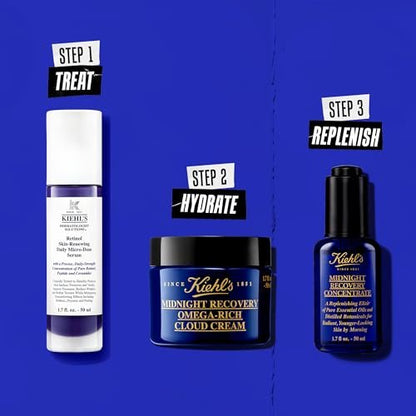 Kiehl's Midnight Recovery Omega Rich Botanical Night Cream – Overnight Renewing Face Moisturizer with Omega Oils and Lavender Scent, 1.7 fl oz Avelisse