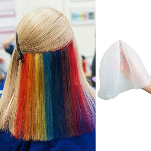 Professional Punched Silicone Highlight Hair Cap with Needle - Reusable Highlighting Poked Hole Caps for Hair Salon Dyeing Tools Avelisse