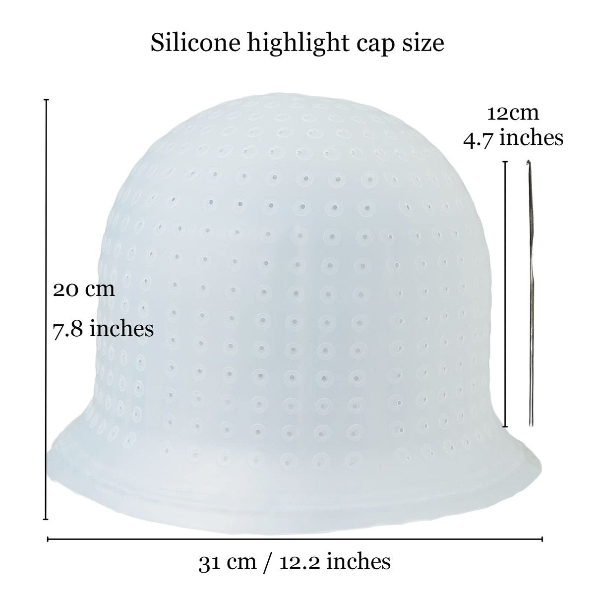 Professional Punched Silicone Highlight Hair Cap with Needle - Reusable Highlighting Poked Hole Caps for Hair Salon Dyeing Tools Avelisse