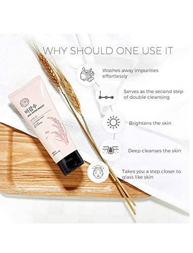 BETT Cleansing Foam 150ml – Rice Water & Soap Wort Face Wash for Brightening, Deep Cleansing & Moisturization | Men & Women