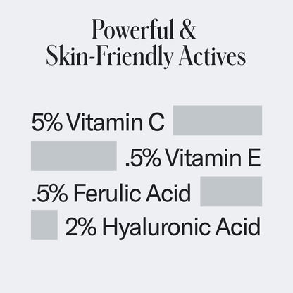 Geologie Vitamin C+E Ferulic Acid Face Serum – Brightening & Firming Anti-Aging Gel Formula with 5% Stabilized Vitamin C, 0.5% Vitamin E, 1.5% Hyaluronic Acid, 30 ML Avelisse