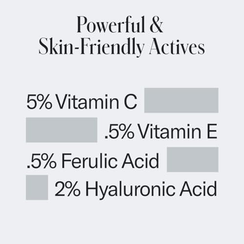 Geologie Vitamin C+E Ferulic Acid Face Serum – Brightening & Firming Anti-Aging Gel Formula with 5% Stabilized Vitamin C, 0.5% Vitamin E, 1.5% Hyaluronic Acid, 30 ML Avelisse
