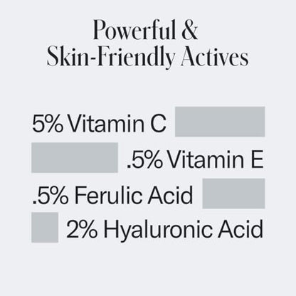 Geologie Vitamin C+E Ferulic Acid Face Serum – Brightening & Firming Anti-Aging Gel Formula with 5% Stabilized Vitamin C, 0.5% Vitamin E, 1.5% Hyaluronic Acid, 30 ML Avelisse