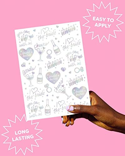 xo, Fetti Cheers Bachelorette Temporary Tattoos - 40 Iridescent Styles | Bachelorette Party Decoration, Bridesmaid Favor + Bride To Be - görsel 10