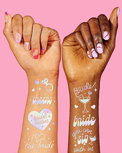 xo, Fetti Cheers Bachelorette Temporary Tattoos - 40 Iridescent Styles | Bachelorette Party Decoration, Bridesmaid Favor + Bride To Be - görsel 6