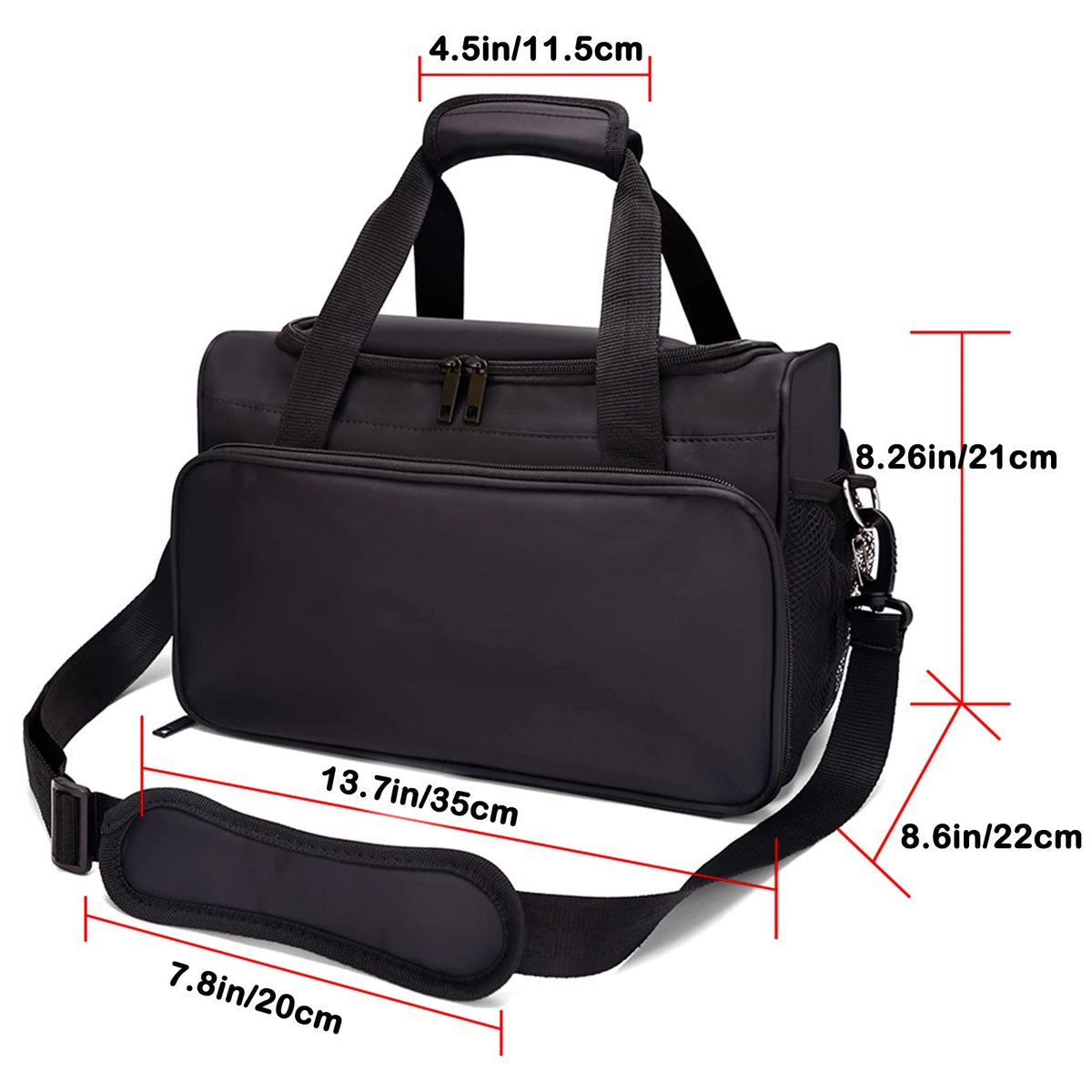 BARBERPLAN Barber Hairdressing Bag - Large Travel Storage Bag for Salon Tools, Makeup, Cosmetics - Portable Handbag for Hair Stylists and Beauty Artists (Black) - görsel 7