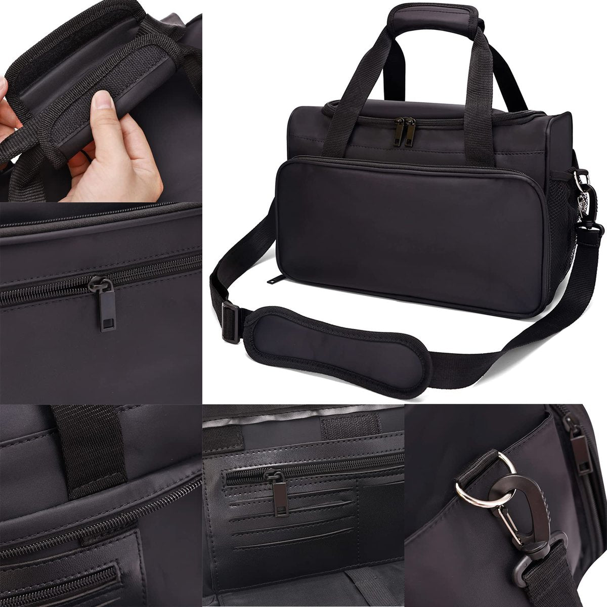 BARBERPLAN Barber Hairdressing Bag - Large Travel Storage Bag for Salon Tools, Makeup, Cosmetics - Portable Handbag for Hair Stylists and Beauty Artists (Black) - görsel 9