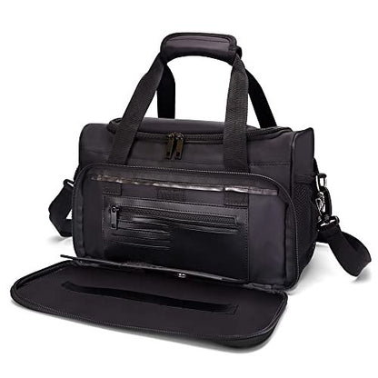 BARBERPLAN Barber Hairdressing Bag - Large Travel Storage Bag for Salon Tools, Makeup, Cosmetics - Portable Handbag for Hair Stylists and Beauty Artists (Black)