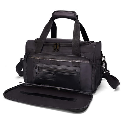 BARBERPLAN Barber Hairdressing Bag - Large Travel Storage Bag for Salon Tools, Makeup, Cosmetics - Portable Handbag for Hair Stylists and Beauty Artists (Black)