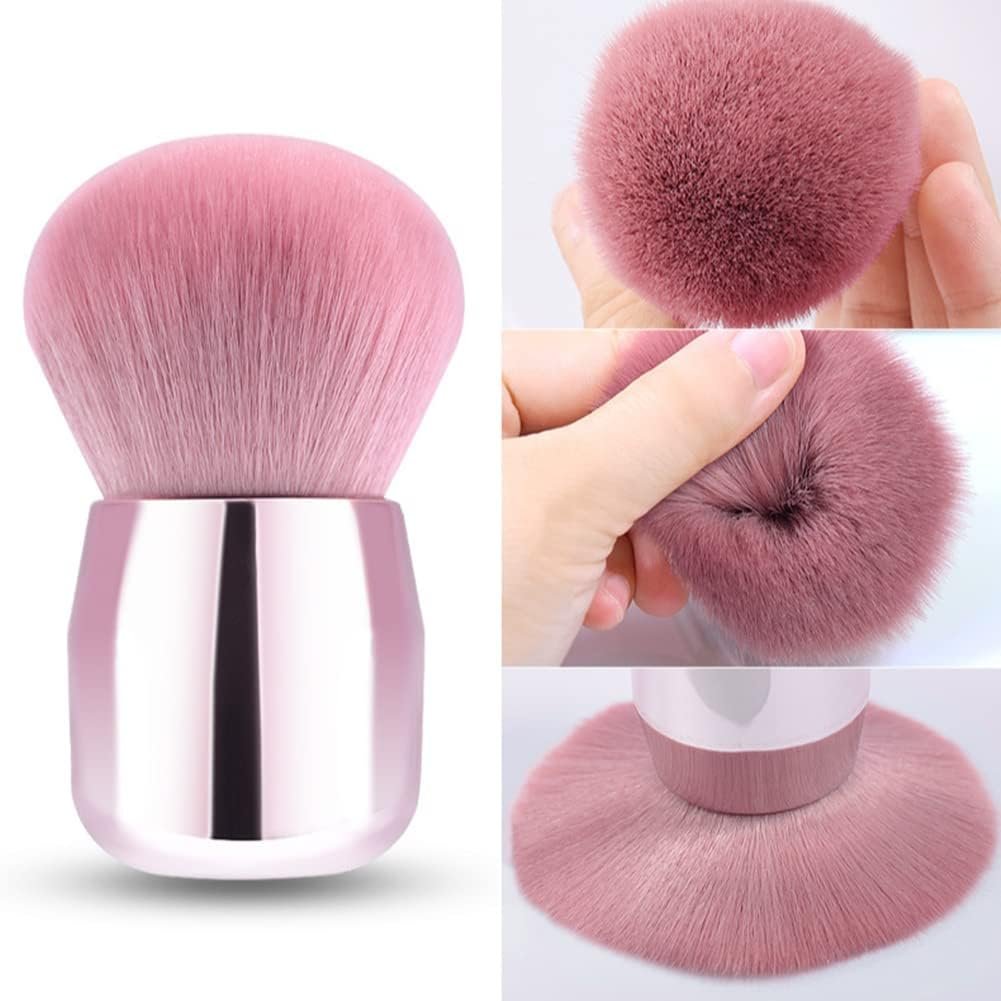 RUNGANG Nail Dust Brush for Acrylic and Dip Powder – Soft Kabuki Nail Cleaner Brush for Manicure, Makeup, Nail Art – Pink Handle - görsel 7